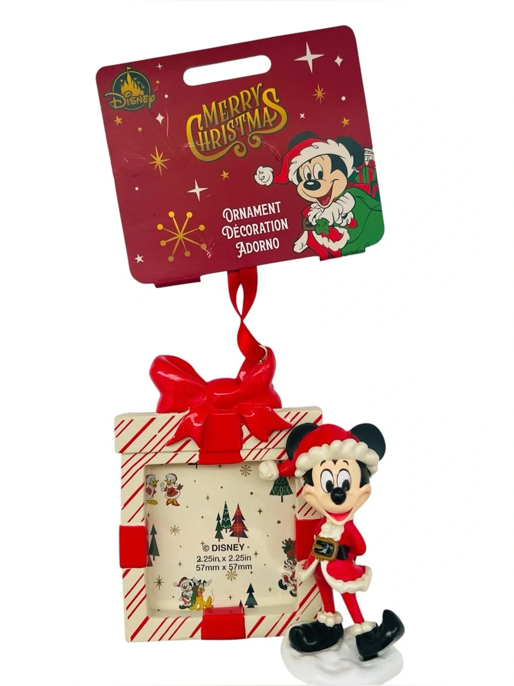Disney Christmas Mickey Mouse Santa Frame Ornament